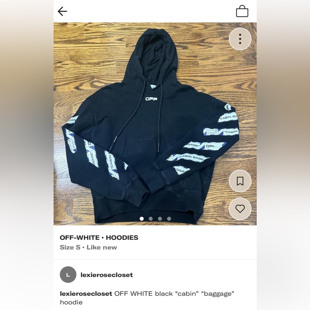 OFF WHITE “BAGGAGE” HOODIE